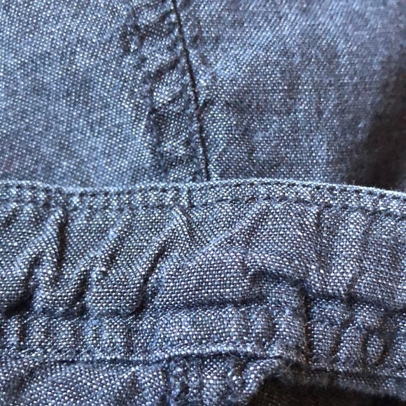 Eileen Fisher 100 linen wide leg crop drawstring pant w pockets indigo wash M - Picture 12 of 12